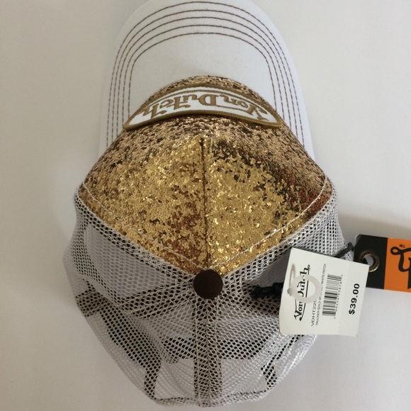 Von Dutch gold sparkle white patch trucker hat - Picture 5 of 8